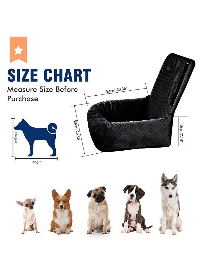 Dog Car Seat Pet Booster Seat Pet Travel Safety Car Seat,The Dog seat Made is Safe and Comfortable, and can be Disassembled for Easy Cleaning(Solid Black) - Image 2